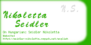 nikoletta seidler business card